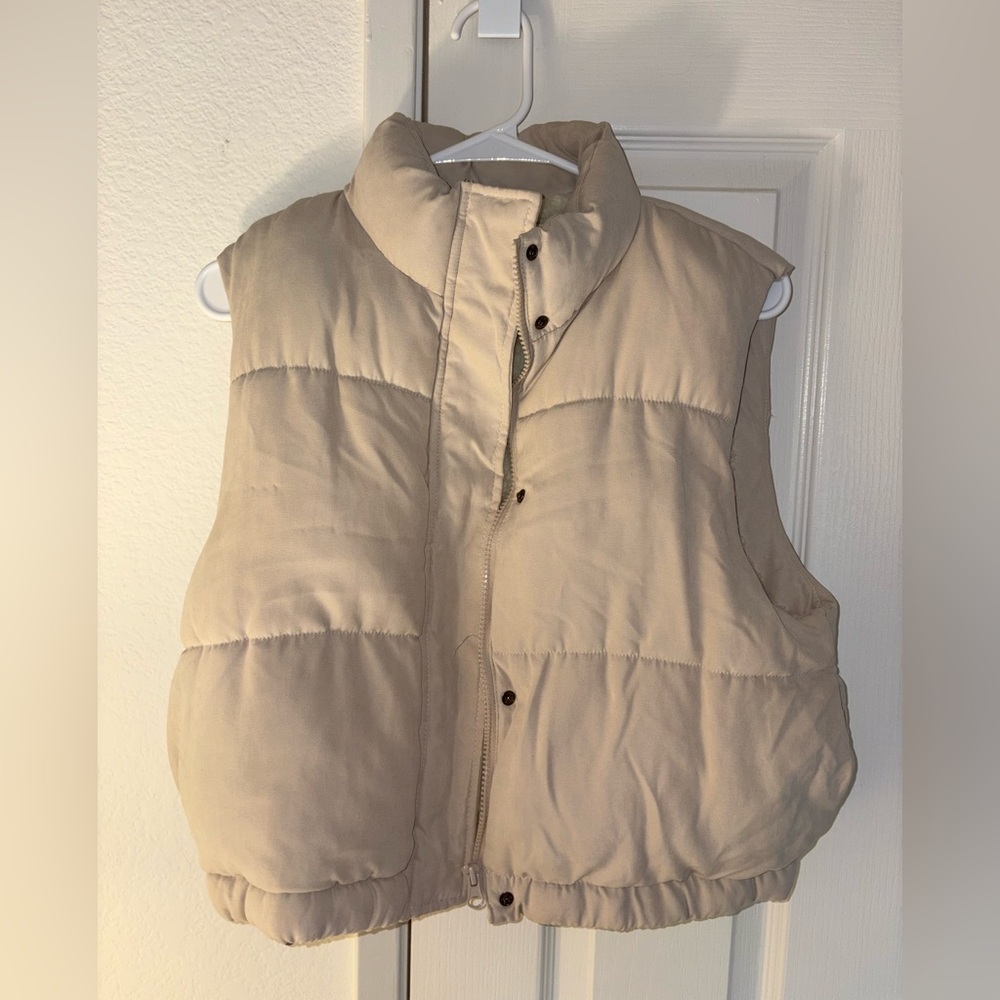 Ci Sono Cream Sherpa Padded Vest